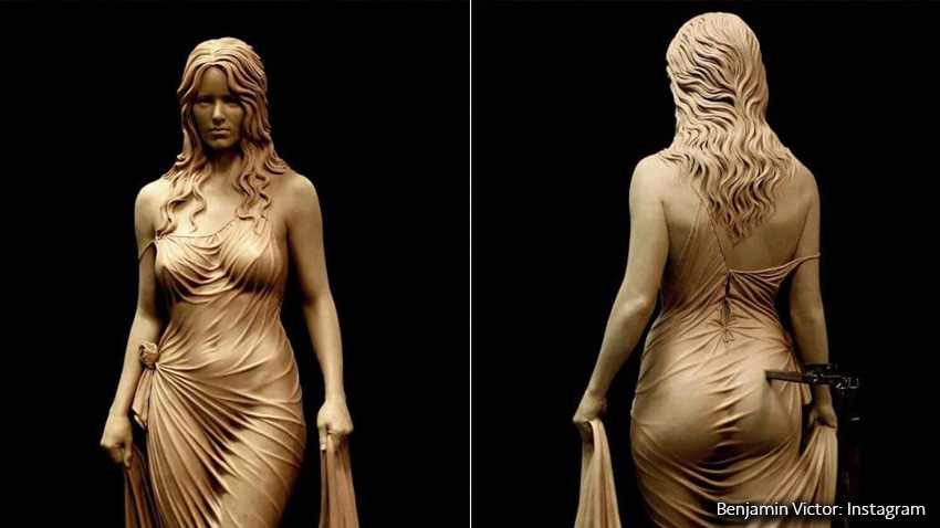 Una sensual mujer de arcilla y bronce esculpida por Benjamin Victor