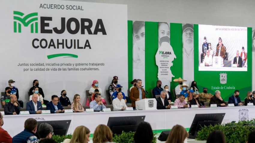 <strong>Firma MARS acuerdo Social; instruye a MJS encabezar mejora de Coahuila</strong>