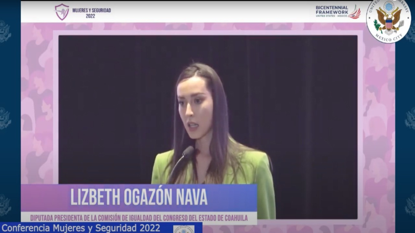 La Diputada Lizbeth Ogazón es panelista de la Conferencia de Mujeres y Seguridad 2022.