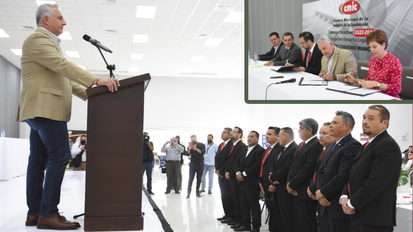 <strong>Alcalde de Torreón firma convenio con la CMIC Delegación Laguna</strong>