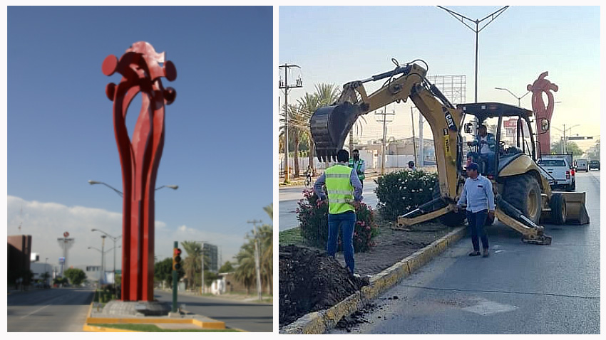 Cerrarán carriles del Independencia por retiro de escultura en Torreón