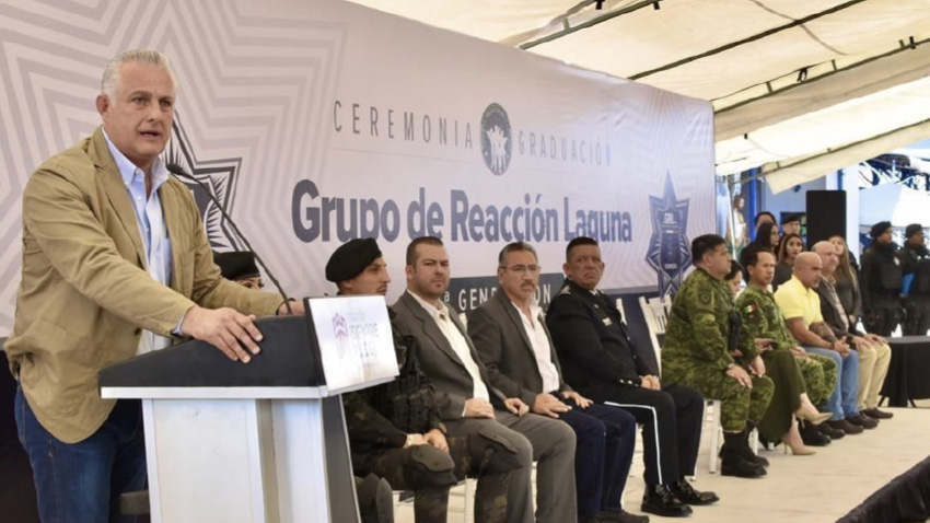 El alcalde de Torreón, felicitó a<strong> la primera generación del Grupo de Reacción Laguna</strong>