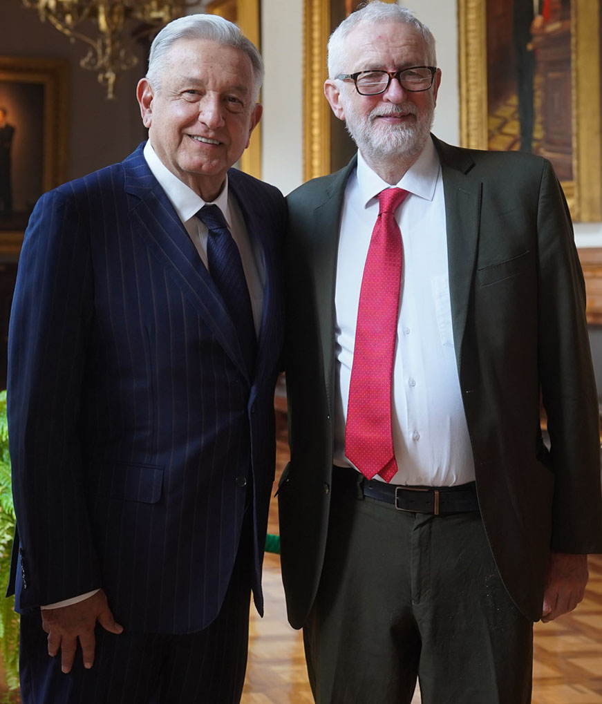 Presidente recibe visita de Jeremy Corbyn en Palacio Nacional