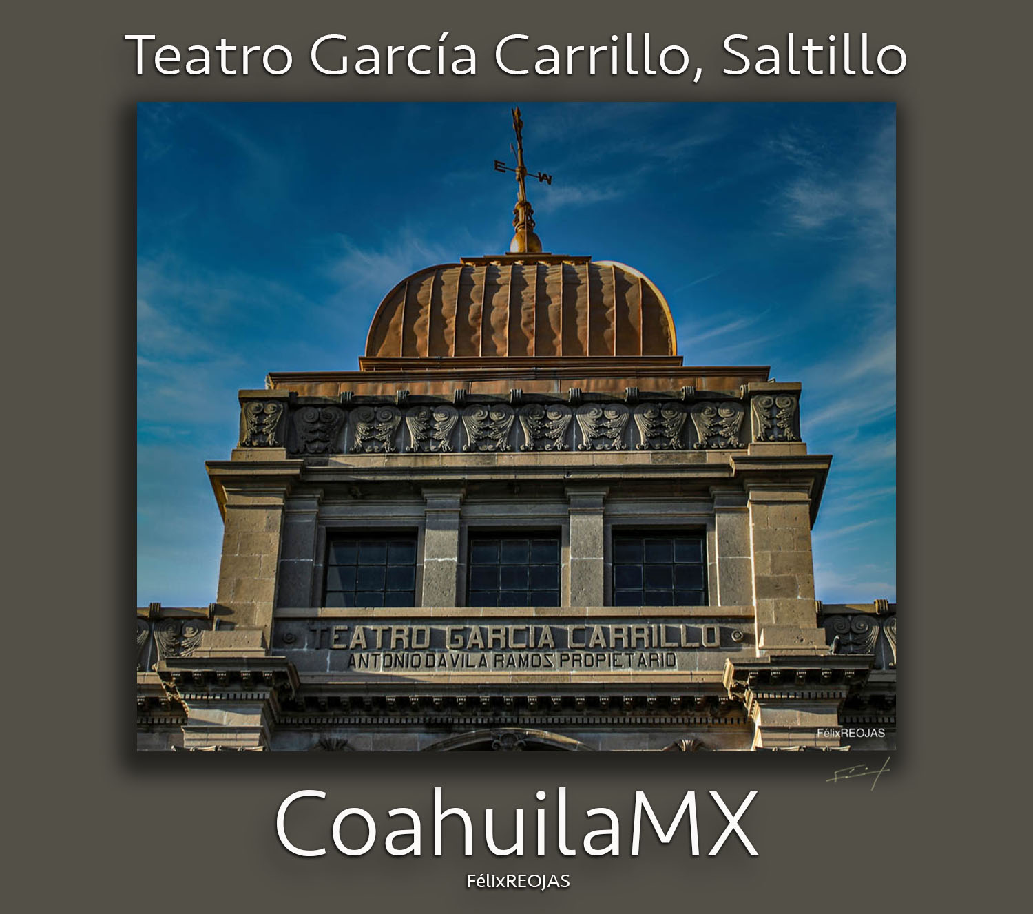 El ex teatro García Carrillo en Saltillo. Construido entre l906 y 1910, por el Arq. Henri M. Guindon. Nunca fue rescatado en su totalidad por la autoridad municipal.