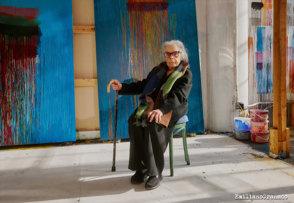 La artista Pat Steir en su estudio de Nueva York. Foto…EmilianoGranado