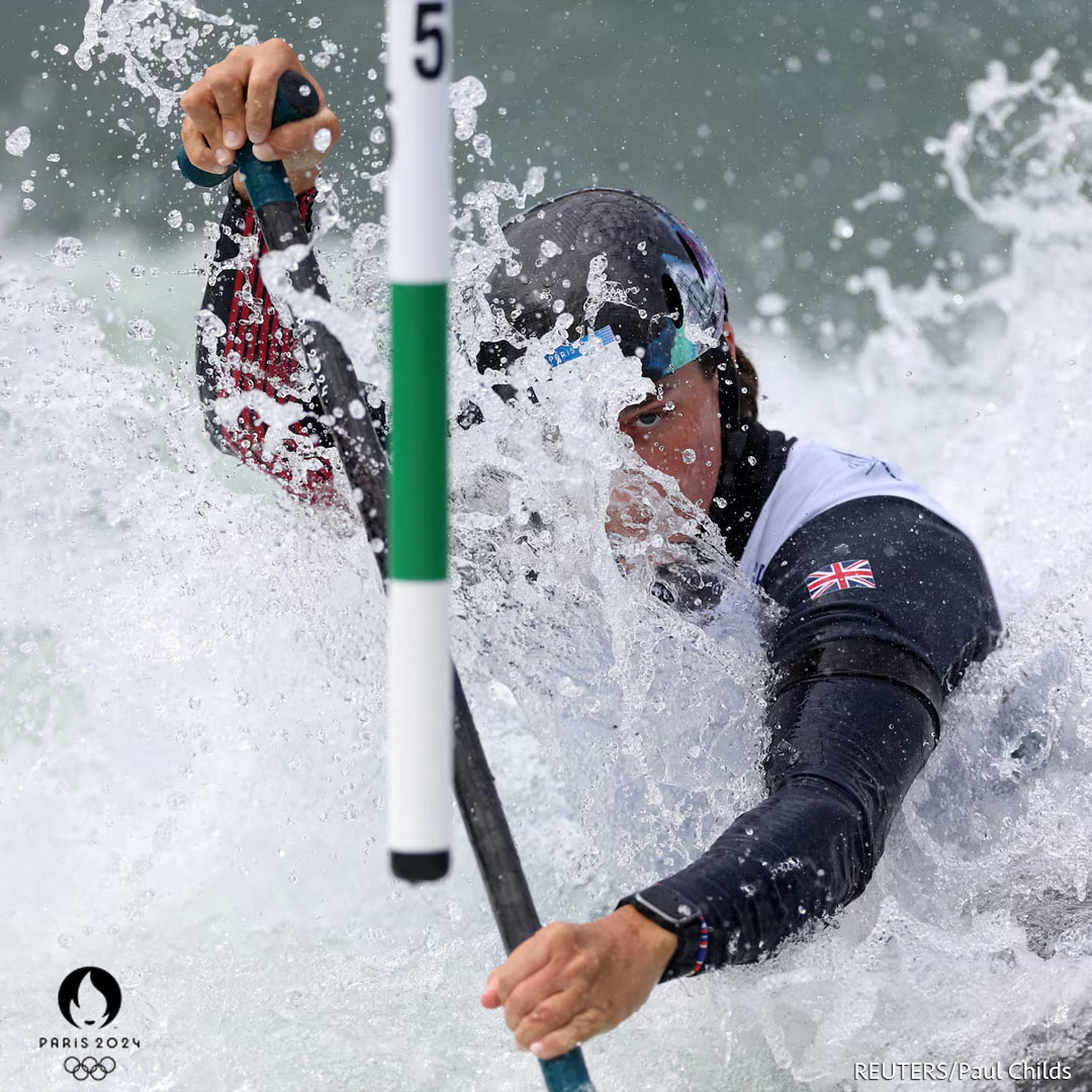 La británica Mallory Franklin durante la semifinal de canoa individual femenina. REUTERS/Paul Childs