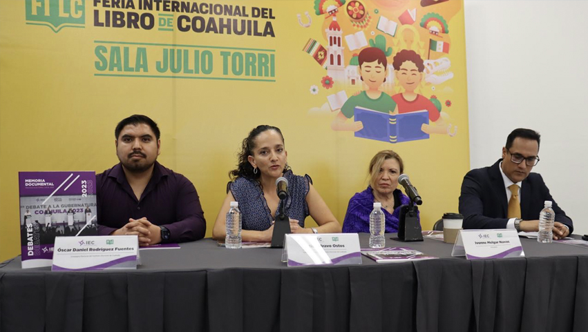 Realiza IEC presentación del libro Debates 2023. Memoria documental