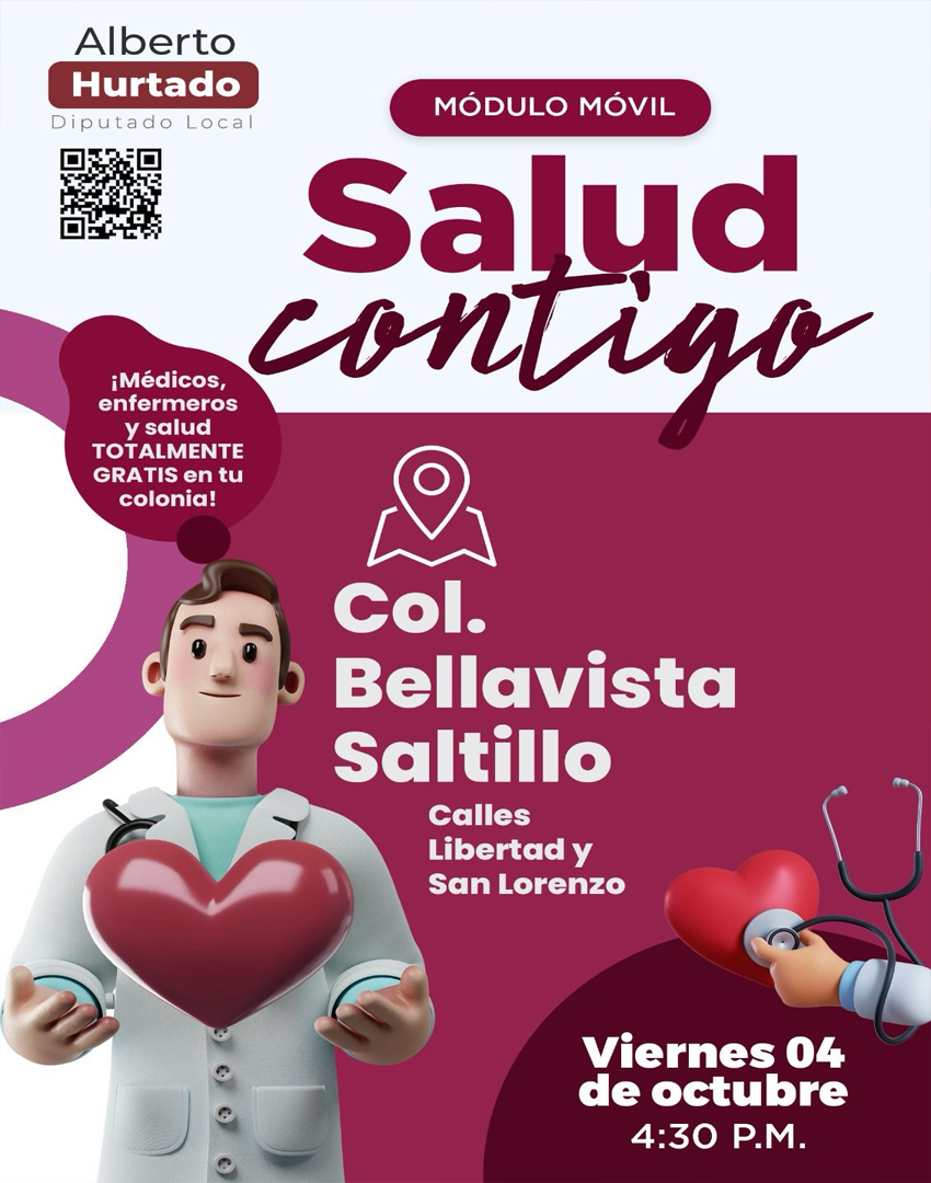 Salud Contigo estará en la colonia Bellavista: 