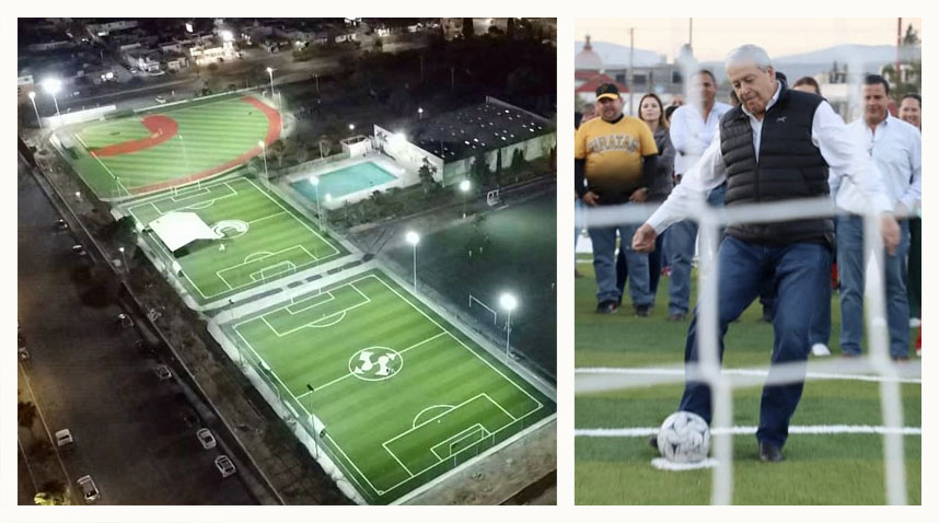 Inaugura Chema Fraustro nuevas canchas en Saltillo