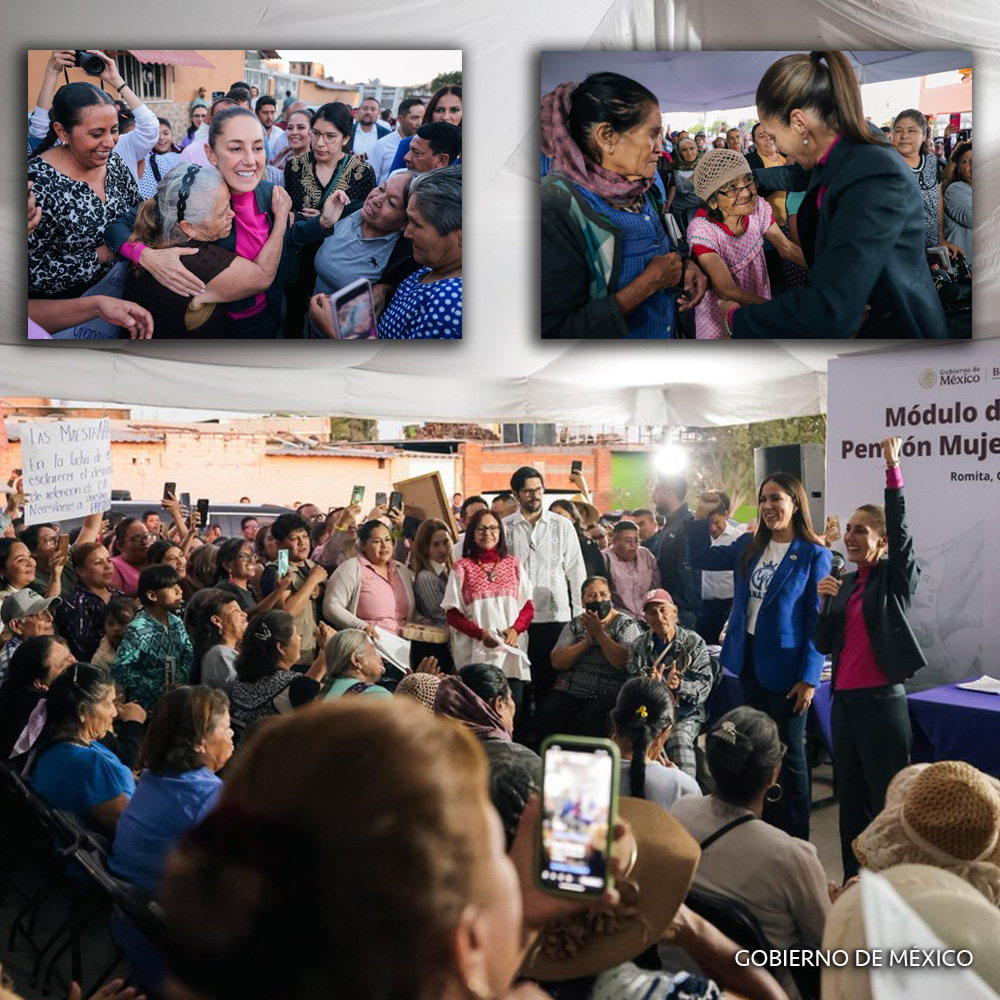 Claudia Sheinbaum impulsa registro de pensión para mujeres en Guanajuato y Aguascalientes