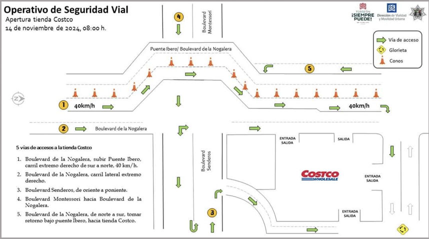 Implementa Torreón Operativo de Seguridad Vial por apertura de tienda Costco