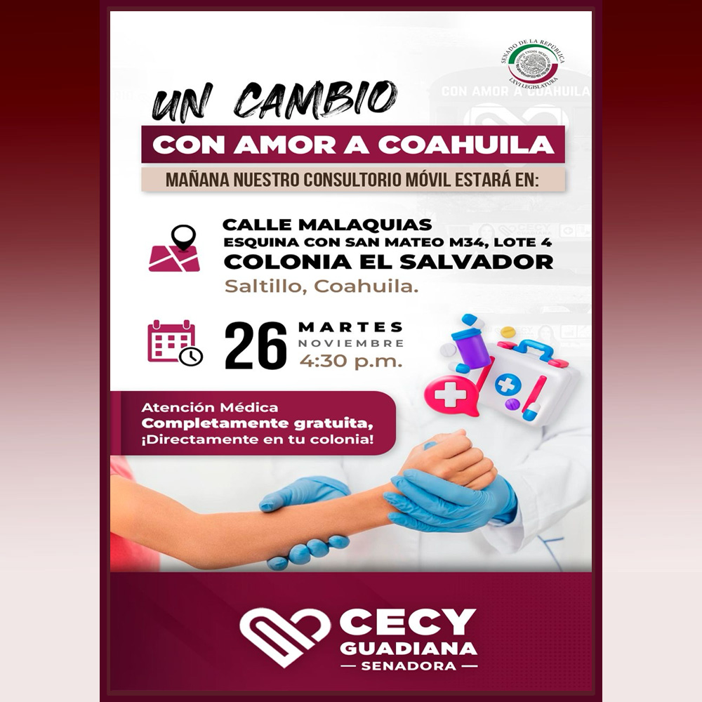 Consultorio Móvil – Un cambio con amor a Coahuila