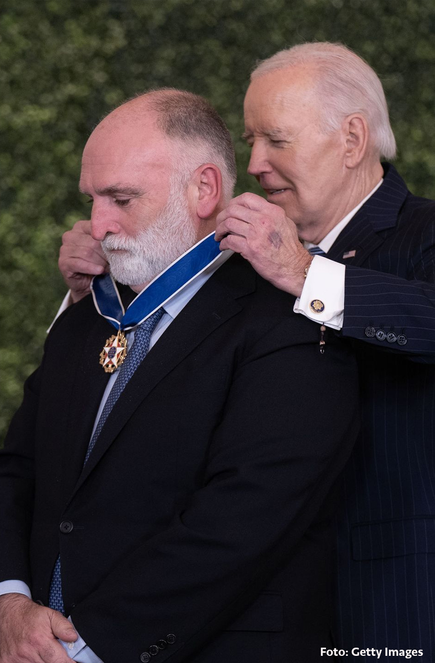 Biden reconoce al chef José Andrés con la Medalla de la Libertad