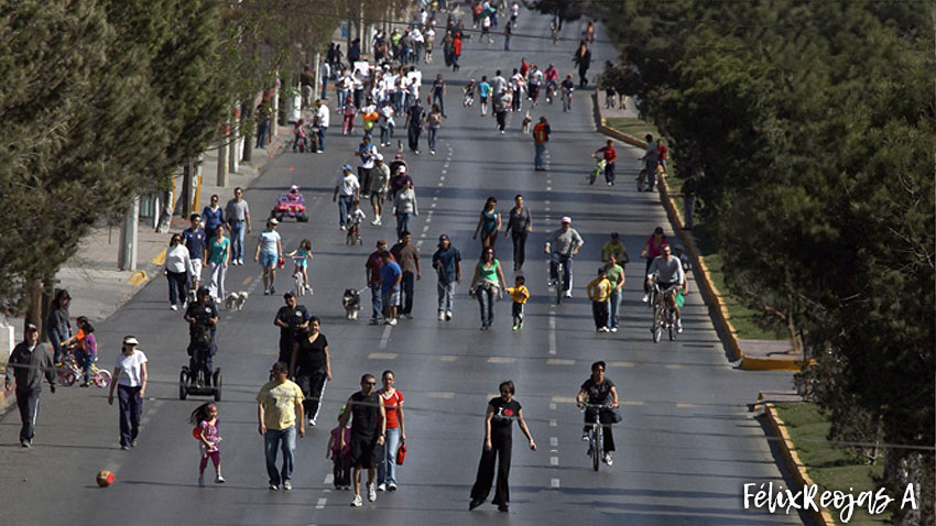 Disfrutan cientos de saltillenses de actividades en la Ruta Recreativa