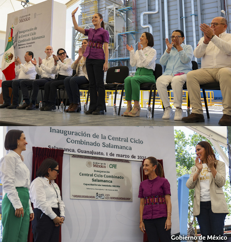 Presidenta Claudia Sheinbaum inaugura Central Ciclo Combinado Salamanca de la CFE