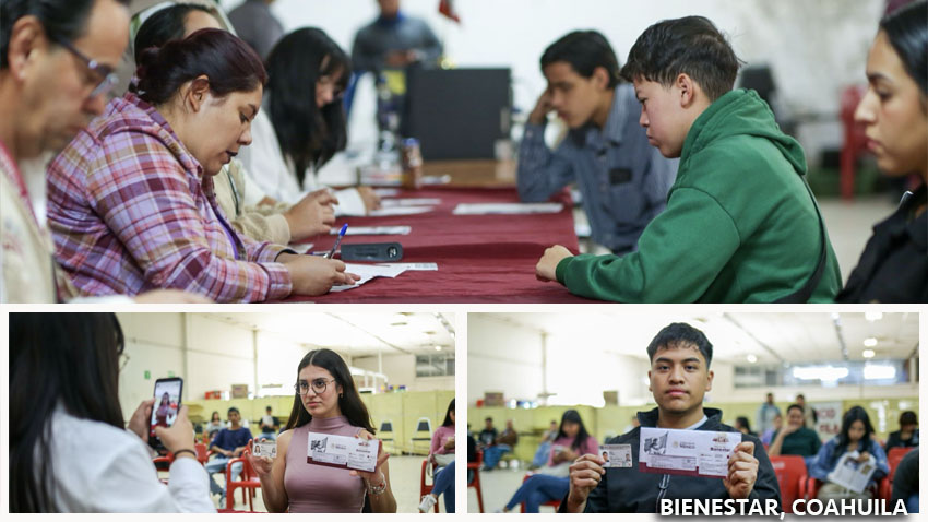 Jóvenes Construyendo el Futuro, entrega tarjetas en Coahuila