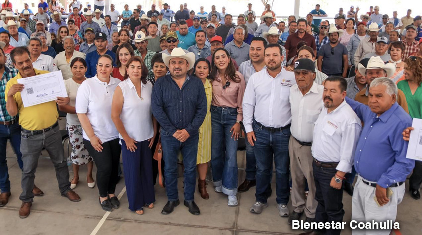 Brinda Secretaria de Bienestar apoyo para dispersión de Fertilizantes para el Bienestar en Coahuila.