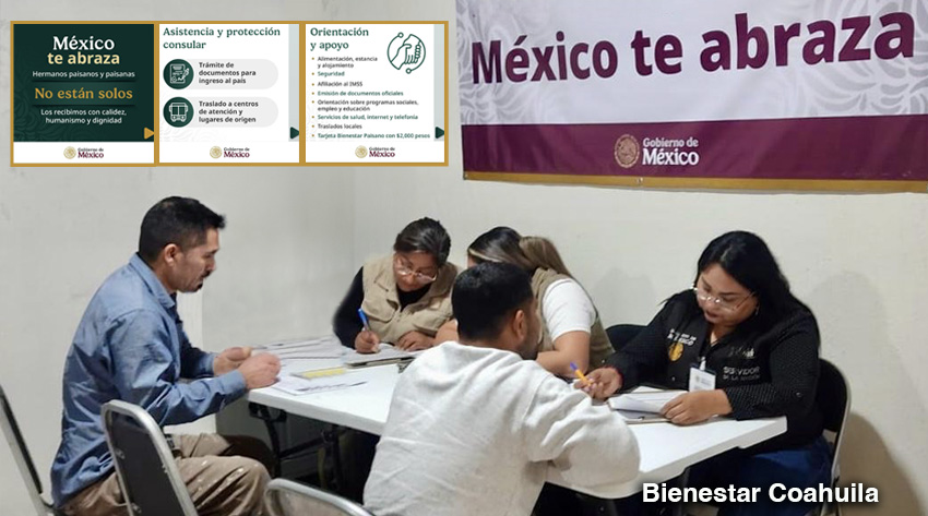 Suman en Coahuila  830 repatriados con el programa México te Abraza 