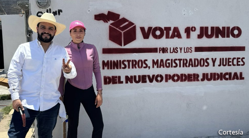 Cecilia Guadiana y Alberto Hurtado, promocionan la renovación del Poder Judicial