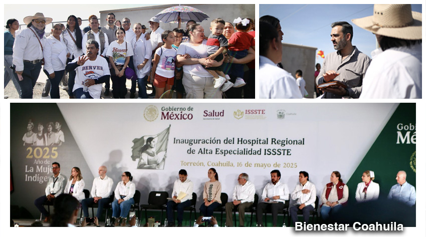 Acompaña Américo Villarreal Santiago a la presidenta Sheinbaum en Torreón. 