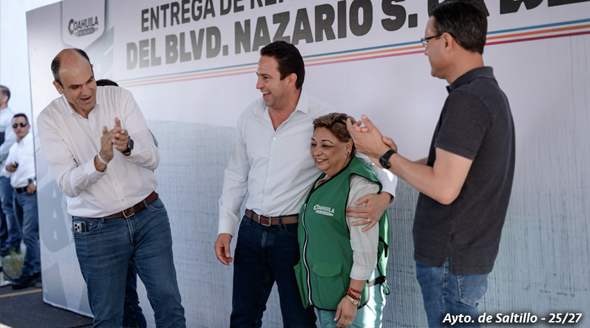 Entrega Javier Díaz repavimentación en el Nazario S. Ortiz Garza. Trabajando en equipo con el gobernador Manolo Jiménez