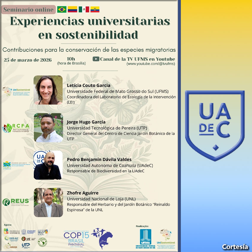UAdeC presente en “Experiencias Universitarias en Sostenibilidad. Contribuciones para la Conservación de las Especies Migratorias”