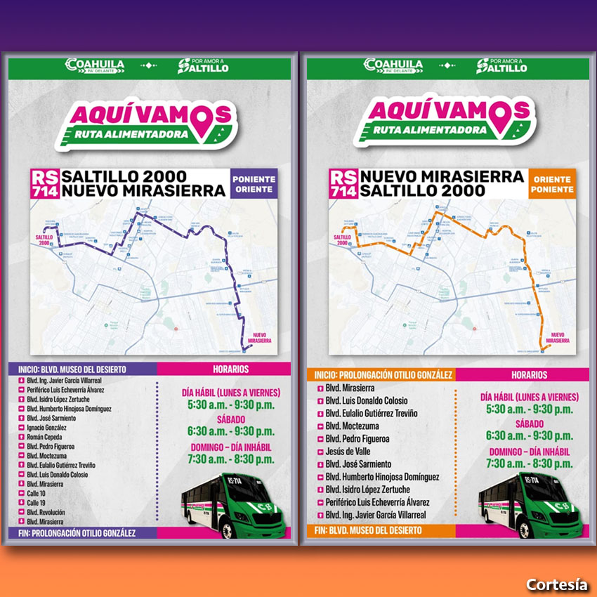 Implementación de la primera ruta alimentadora del transporte público en Saltillo
