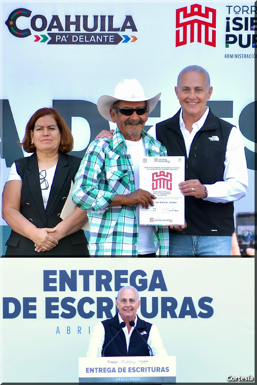 Entregan escrituras a 101 familias de Torreón
