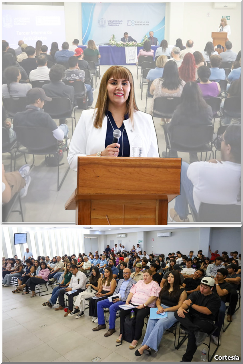 Carolina Meléndez Gurrola presenta tercer informe en la Escuela de Sistemas, UAdeC