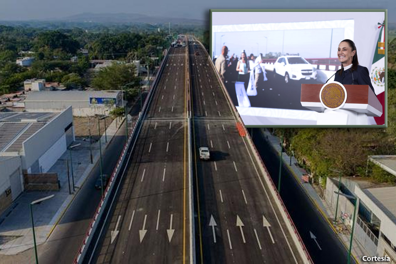 Presidenta inaugura el Paso Superior Ferroviario Arco Sur “Epitacia Zamora Teodoro” en Colima