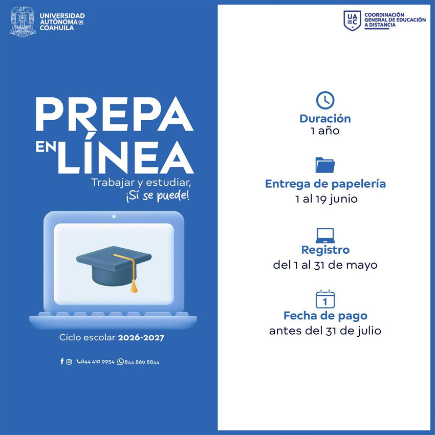 Cursa en la UAdeC el Bachillerato en Línea en su Campus Virtual