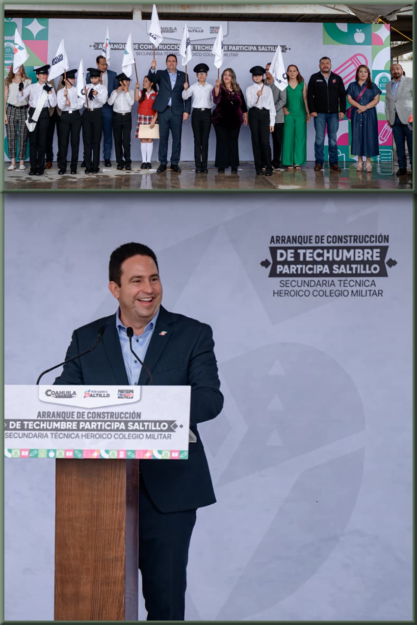 Arranca Javier Díaz construcción de techumbre en secundaria al surponiente de Saltillo