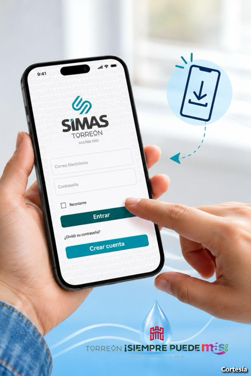 SIMAS Torreón exhorta a utilizar su APP para pagar el recibo de agua de forma rápida, segura y sin filas