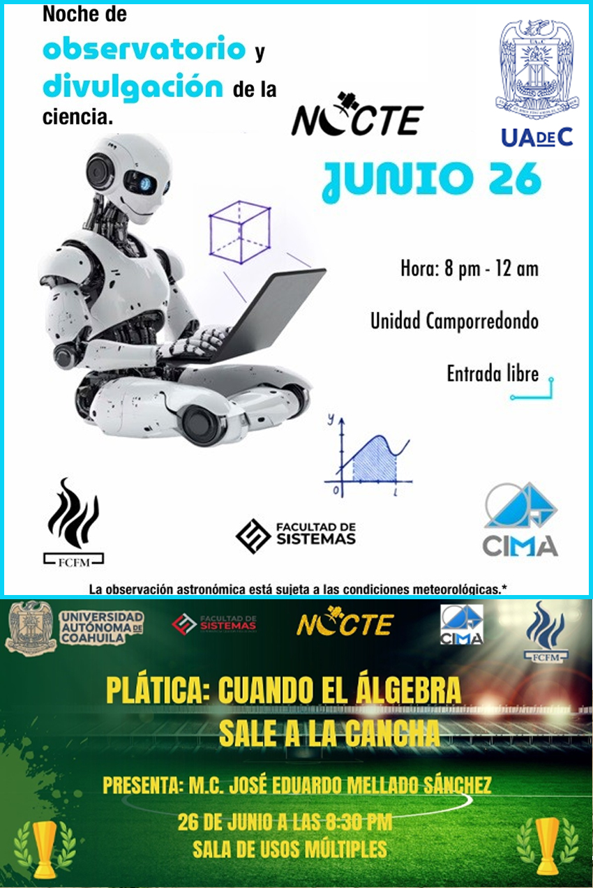 Invita UAdeC a la Noche de Observatorio con Ciencia, Astronomía y Matemáticas Aplicadas al Futbol