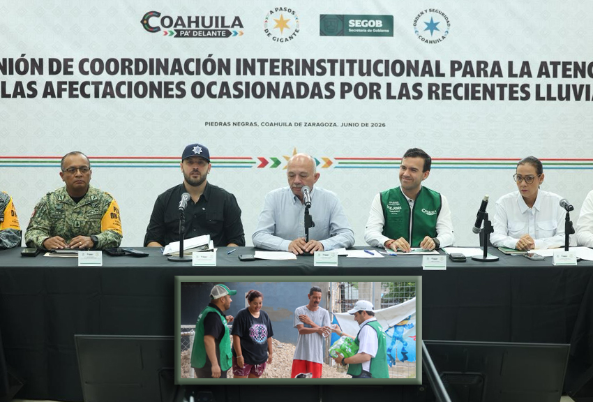 Coordina Gobierno der Coahuila Acciones por Contingencia de Lluvias