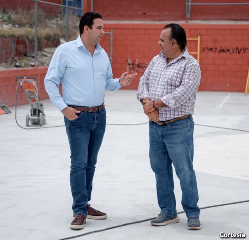 Supervisan rehabilitación de cancha en colonia Puerto de la Virgen