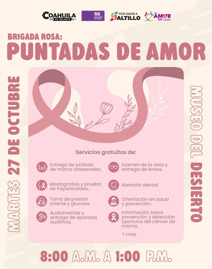 Prepara Municipio de Saltillo la Brigada Rosa: Puntadas de Amor